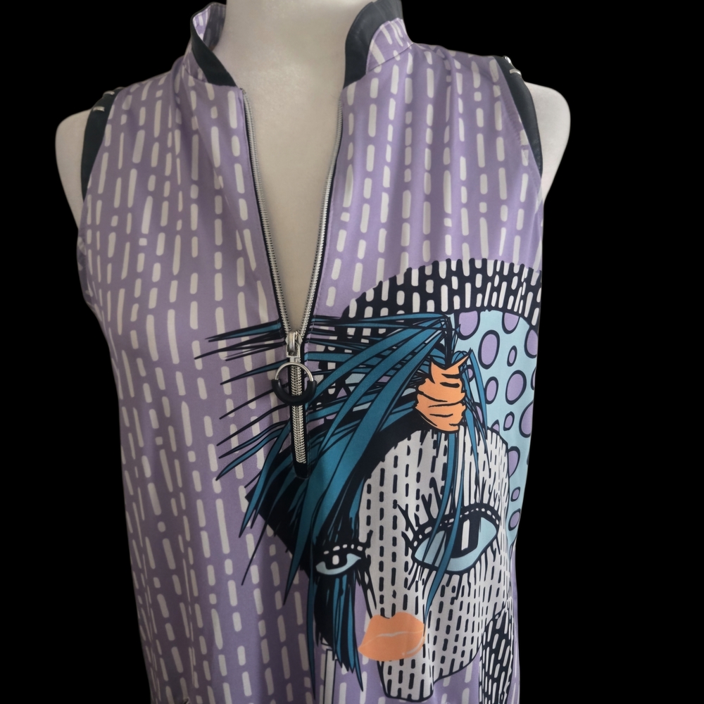 Jamie Sadock Purple and Blue Artistic Mini Dress - Picture 3 of 6